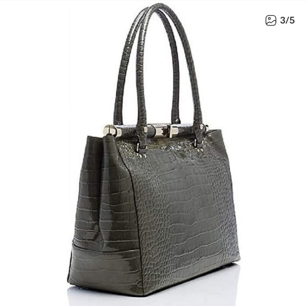 Kate Spade Knightsbridge Graphite Croc-Embossed Tote - Picture 2 of 13